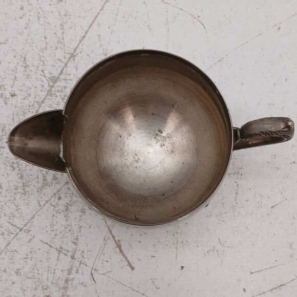 Vintage Silver Plated Footed Tea Pot Creamer Lidded Sugar Bowl Set Ornate Handle - Picture 12 of 16